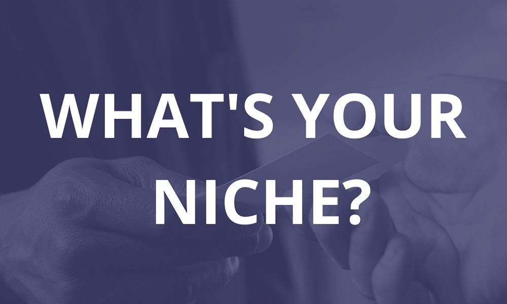 Blog - NETWORKING, NOT SELLING - Hands Passing a Business Card with the Text Whats Your Niche